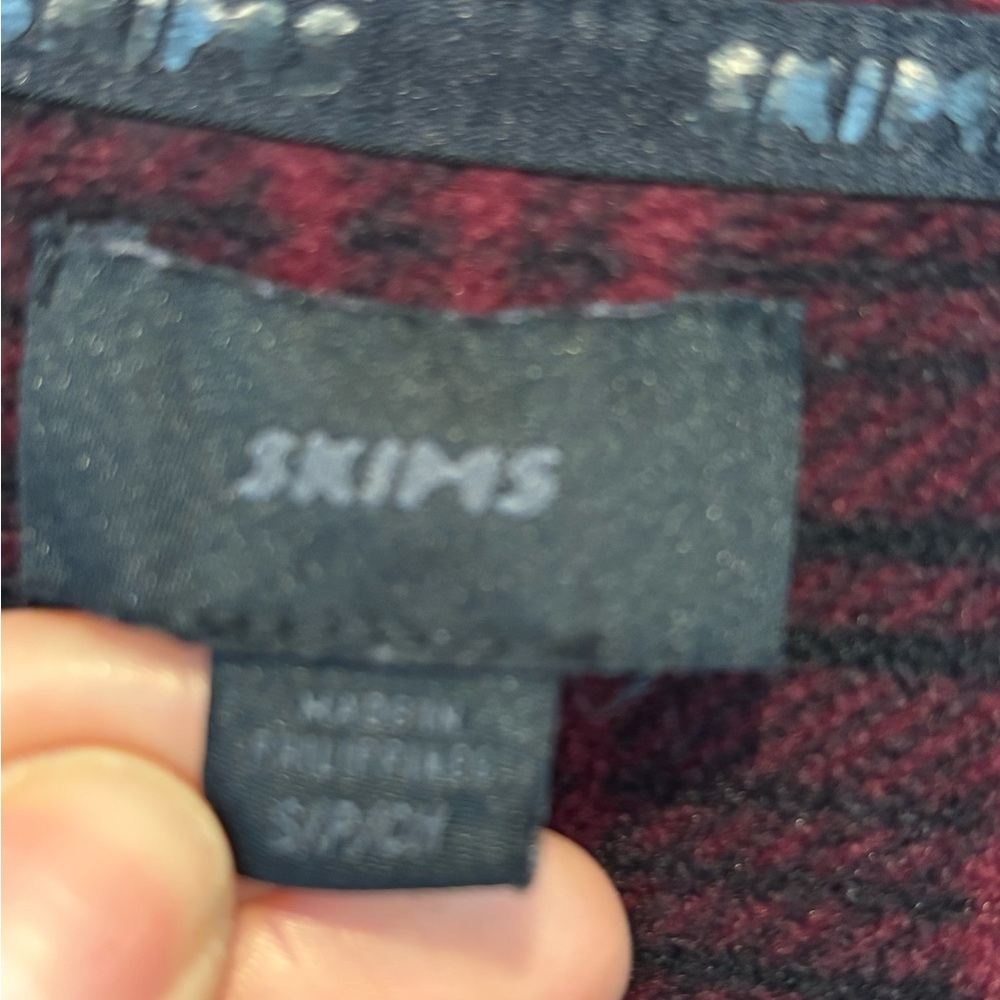 SKIMS Red and Black Plaid Men's Pajama Set - Picture 5 of 6